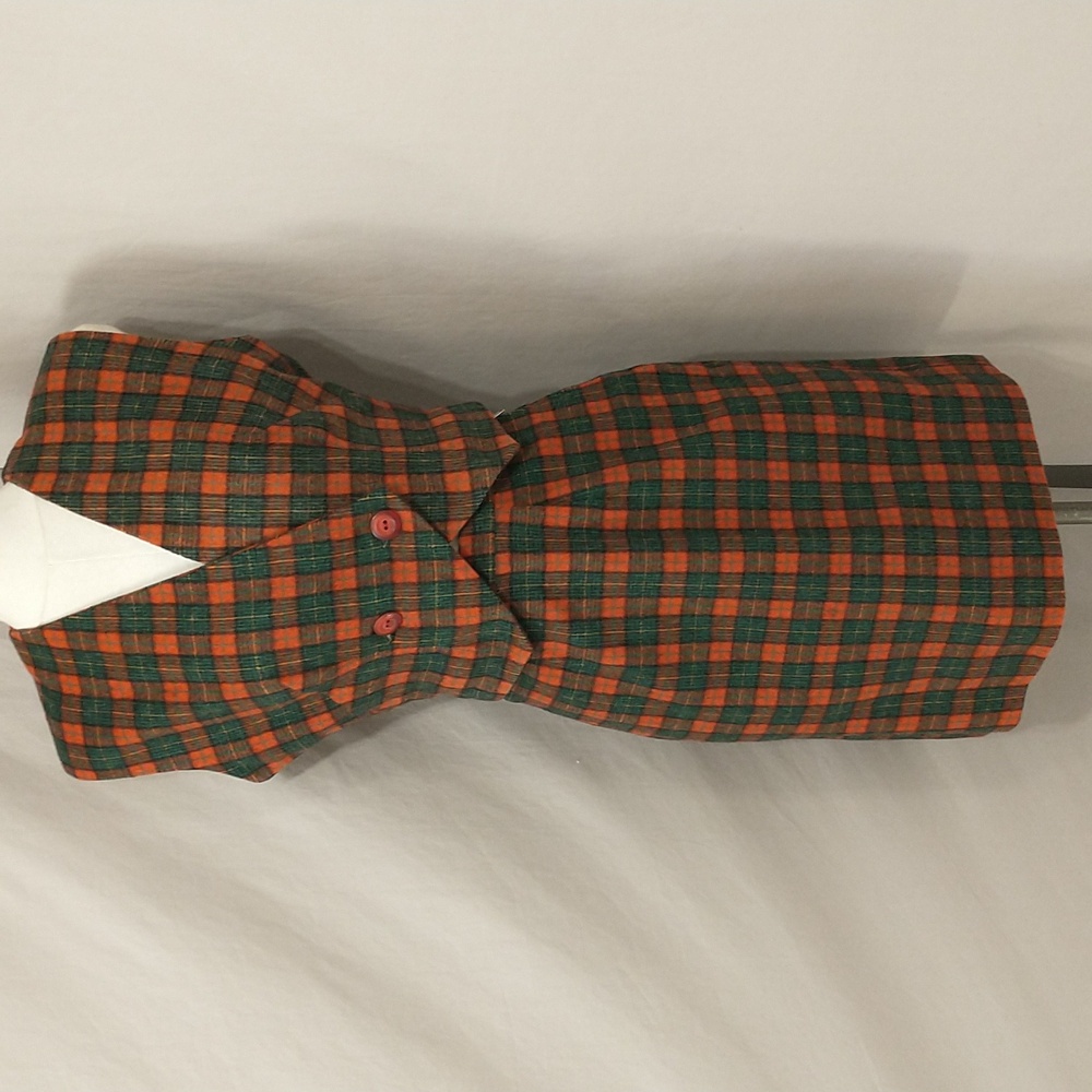 Vintage Wool Plaid Vest Skirt Set 40s 50s See measurements Classic Timeless
